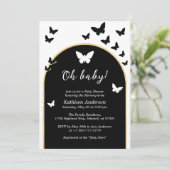 Stijlvol zwart-wit genderneutraal Baby shower Kaart (Staand voorkant)