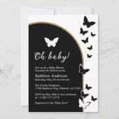 Stijlvol zwart-wit genderneutraal Baby shower Kaart (Voorkant)