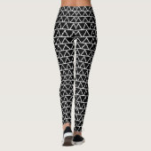 Stijlvol zwart-wit geometrisch driehoekspatroon leggings (Achterkant)