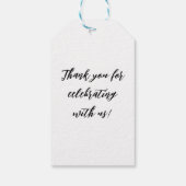 Stijlvol zwart-wit geruit patroon cadeaulabel (Achterkant)
