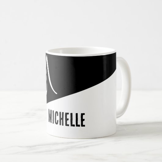 stijlvol, zwart-wit gesplitst script Monogramed Koffiemok (Voorkant rechts)