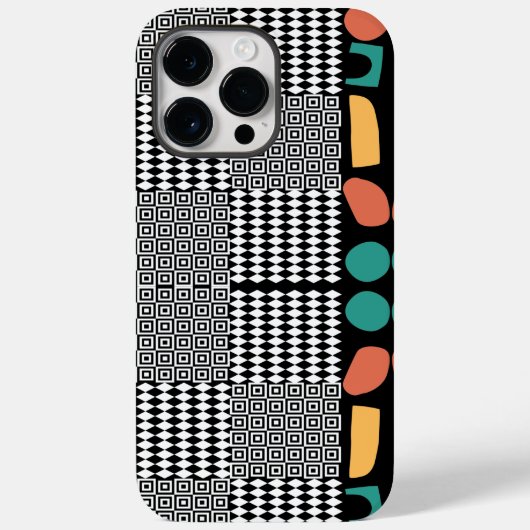 Stijlvol zwart-wit Grieks, kleurrijk Abstract Case-Mate iPhone Case (Achterkant)