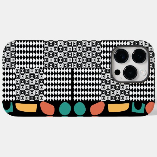 Stijlvol zwart-wit Grieks, kleurrijk Abstract Case-Mate iPhone Case (Achterkant (horizontaal))