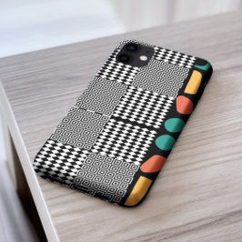 Stijlvol zwart-wit Grieks, kleurrijk Abstract Case-Mate iPhone 14 Pro Max Hoesje