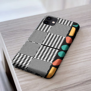 Stijlvol zwart-wit Grieks, kleurrijk Abstract Case-Mate iPhone 14 Pro Max Hoesje