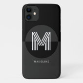 Stijlvol zwart wit grijs geometrisch modern monogr Case-Mate iPhone case (Achterkant)
