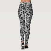 Stijlvol zwart-wit grijs luipaard print patroon leggings (Achterkant)
