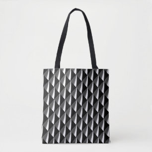 Stijlvol zwart wit grijs patroon tote bag