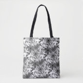 Stijlvol zwart-wit grijs/wit Floral patroon Tote Bag (Voorkant)