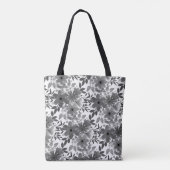 Stijlvol zwart-wit grijs/wit Floral patroon Tote Bag (Achterkant)