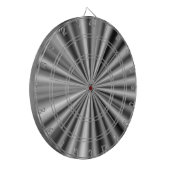 Stijlvol zwart wit grijs zilver patroon dartbord (Voorkant Links)