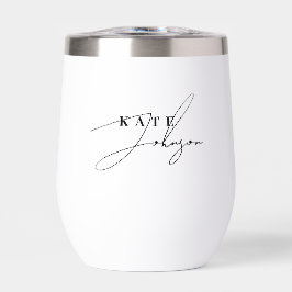 Stijlvol zwart wit handtekening script monogram