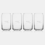 Stijlvol zwart wit handtekening script monogram blikvorm glas (Achterkant)