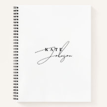 Stijlvol zwart wit handtekening script monogram