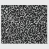 Stijlvol zwart-wit harten patroon cadeaupapier (Vlak)