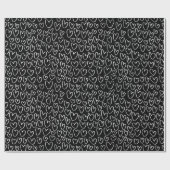 Stijlvol zwart-wit harten patroon cadeaupapier (Vlak)