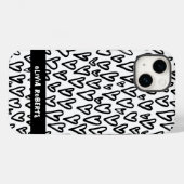 Stijlvol zwart-wit harten patroon personaliseren Case-Mate iPhone case (Achterkant (horizontaal))