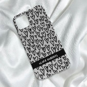 Stijlvol zwart-wit harten patroon personaliseren Case-Mate iPhone case