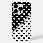 Stijlvol zwart-wit hartenpatroon Case-Mate iPhone case (Achterkant)