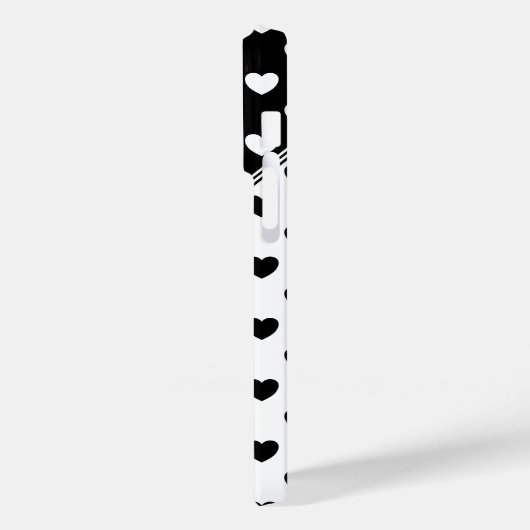 Stijlvol zwart-wit hartenpatroon Case-Mate iPhone case (Achterkant / Links)