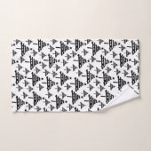 Stijlvol zwart-wit kerstboom patroon bad handdoek (Handdoek)