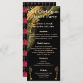 Stijlvol zwart-wit kerstmenu & kerstman menu (Voorkant / Achterkant)