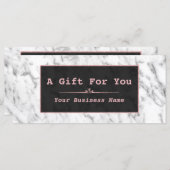 Stijlvol zwart wit marmeren roze gouden cadeau (Voorkant / Achterkant)