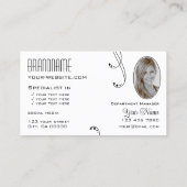 Stijlvol zwart wit  met monogram en foto visitekaartje (Achterkant)