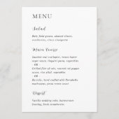 Stijlvol zwart-wit modern huwelijksfeest menu (Voorkant)