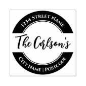 Stijlvol zwart wit modern kalligrafie adres rubberstempel (Afrduk)