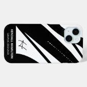 Stijlvol zwart-wit Modern Monogram Abstract Case-Mate iPhone Case (Achterkant (horizontaal))