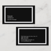 Stijlvol zwart-wit, modern visitekaartje (Voorkant / Achterkant)