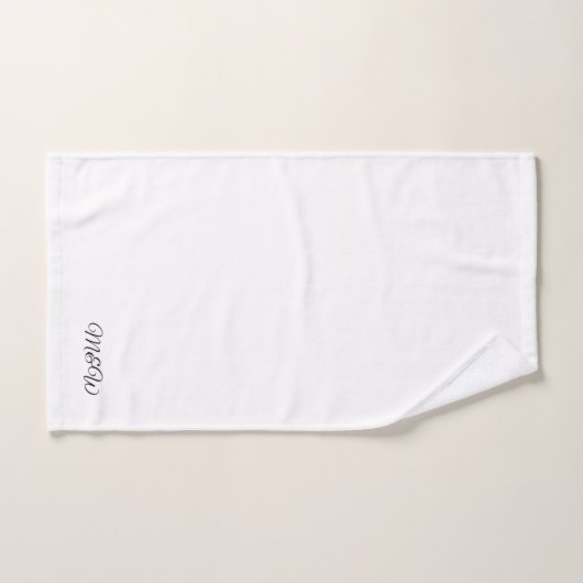 Stijlvol zwart wit monogram aangepast script bad handdoek (Handdoek)