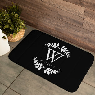 Stijlvol zwart-wit monogram badmat
