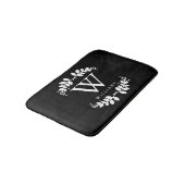 Stijlvol zwart-wit monogram badmat (Gekanteld)