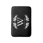 Stijlvol zwart-wit monogram badmat (Voorkant Verticaal)