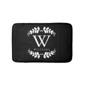 Stijlvol zwart-wit monogram badmat (Voorkant)