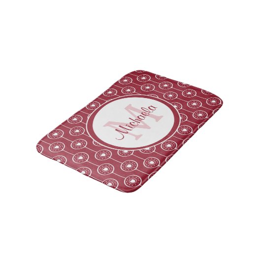 Stijlvol zwart-wit monogram met naam badmat (Gekanteld)