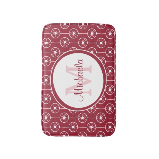 Stijlvol zwart-wit monogram met naam badmat (Voorkant Verticaal)