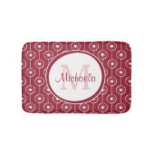 Stijlvol zwart-wit monogram met naam badmat (Voorkant)