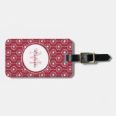 Stijlvol zwart-wit monogram met naam bagagelabel (Voorkant horizontaal)