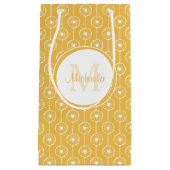 Stijlvol zwart-wit monogram met naam klein cadeauzakje (Voorkant)