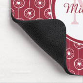 Stijlvol zwart-wit monogram met naam muismat (Hoek)