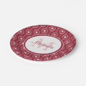 Stijlvol zwart-wit monogram met naam papieren bordje (Gekanteld)