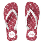 Stijlvol zwart-wit monogram met naam teenslippers (Voetbed)