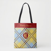 Stijlvol zwart-wit monogram, naam script Tartan sp