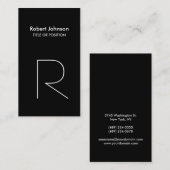 Stijlvol zwart wit monogram Visitekaartje (Voorkant / Achterkant)