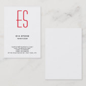 Stijlvol zwart-wit monogram visitekaartje (Voorkant / Achterkant)