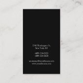 Stijlvol zwart wit monogram Visitekaartje (Achterkant)