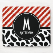 Stijlvol zwart-wit monogram zwart-wit personaliser muismat (Voorkant)